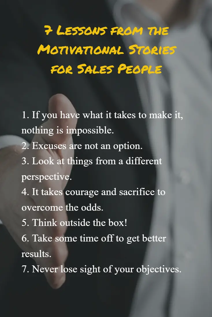 7 Lessons from the Motivational Stories for Sales People
